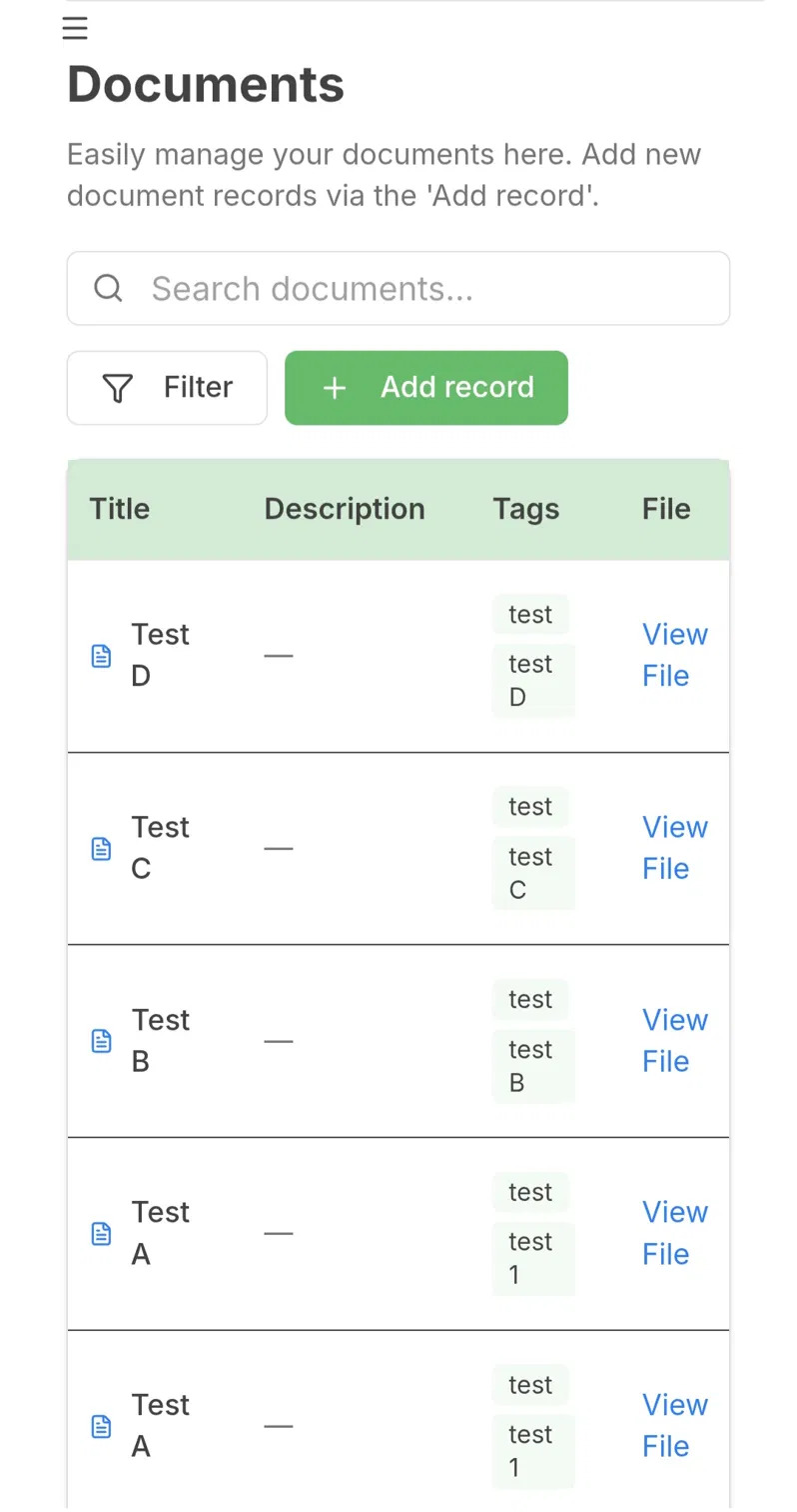 Documents — RepBot dashboard